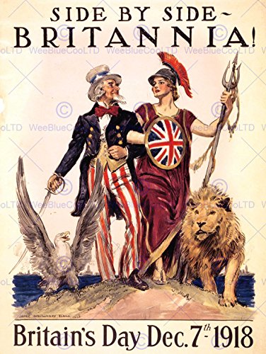 Wee Blue CooPolitical USA UK Post War WWI Uncle Sam Britannia Unframed Wall Art Print Poster Home Decor Premium