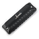 JDR Harmonica for Adults Blues Harmonica C 10-Hole Diatonic Assassin Black | Professional players, stage performance, heat-treated reeds, anti-squeal design, airtight construction, overblow-ready