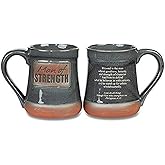 Abbey Gift Man of Strength Pottery Mug, Grey, 20 oz (56805T)