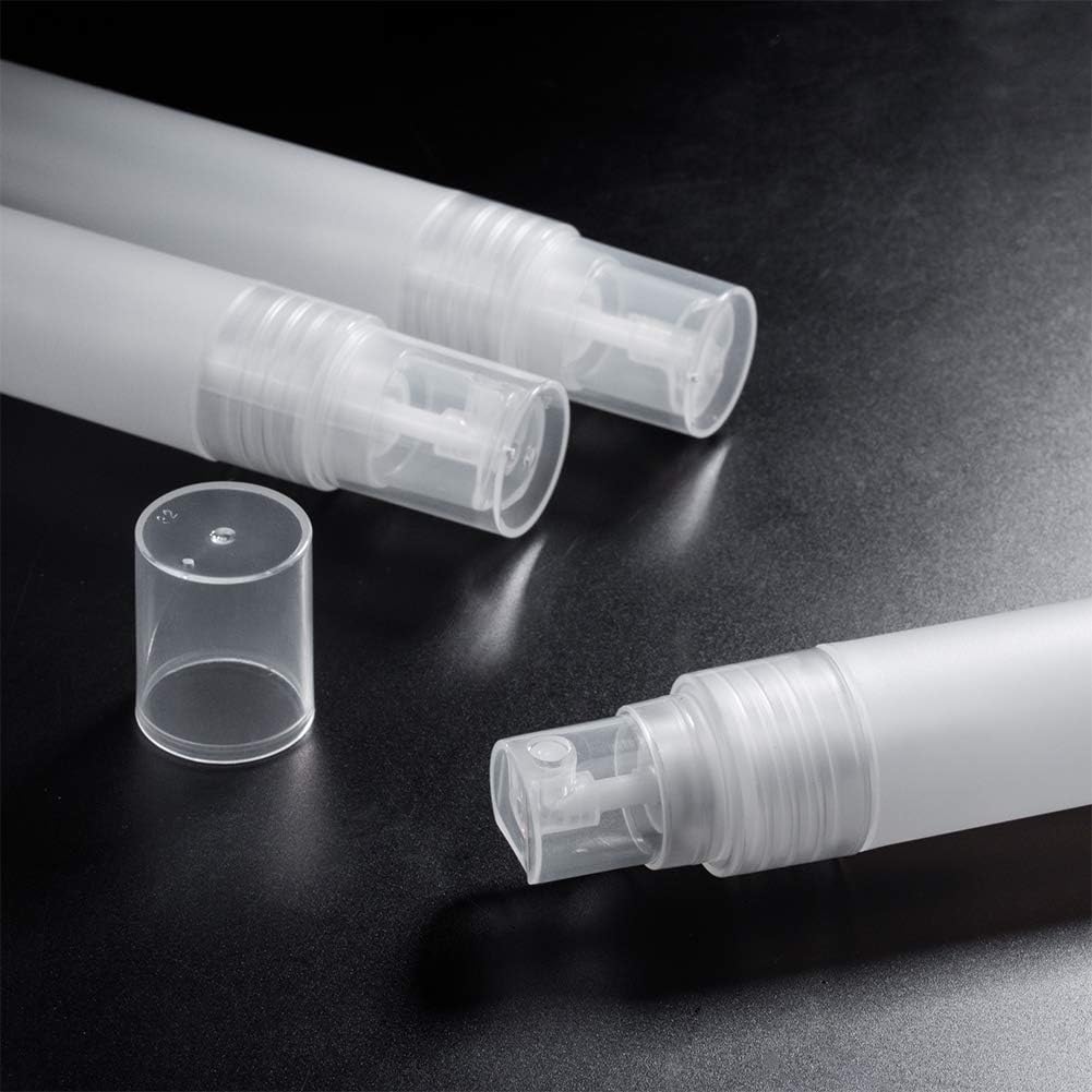 BENECREAT 12PCS 30ml Mini Plastic Spritzer Bottle Frosted Fine Mist Spray Tubes, 2PCS Transfer Pumps, 4PCS Funnels and 4PCS Pipettes for Perfume Lotion Liquids: Everything Else
