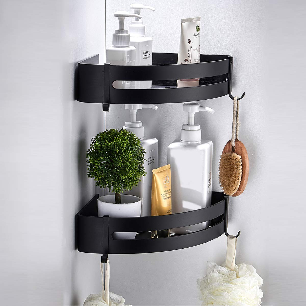 RANK 2Pack Bathroom Corner Shelf Shower Caddy Organizer for Kitchen No