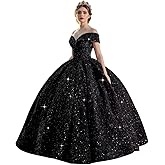 TRHTX Sparkly Sequin Quinceanera Dresses 2024 Off Shoulder Ball Gown Long A-line Sweet 16 Dresses