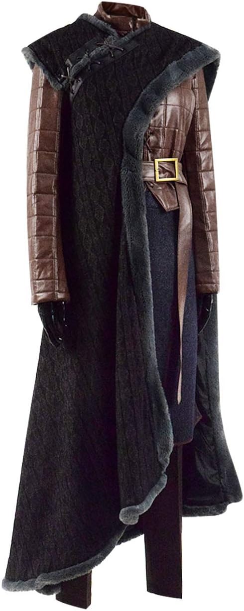 Womens Brown Set Cosplay Outfit Season 8 Winter Warrior Halloween Costume