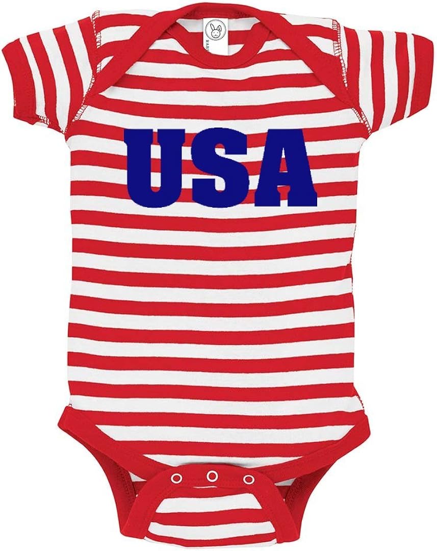 red and white striped baby onesie