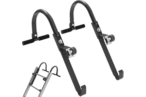 ADAMOSS Roof Ladder Hook with Wheel Heavy Duty Ladder Stabilizer for Roof Ridge Extension Ladder, Rubber Grip T-Bar for Damage Prevention Lock Jaw Ladder Grip,Fast & Easy to Access Steep Roofs(Patent)