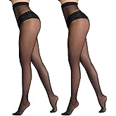 DancMolly Sheer to Waist Control Top Pantyhose, 2 Pairs Women's Tights T-Crotch, Everyday Office Wear, Medias de Mujer