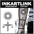 INKARTLINK Tattoo Tech,2 Sheets Extra-Large Semi Permanent Tattoo,Adult Art Design Temporary Tattoos, Lasts 1-2 Weeks, Waterproof, Realistic look, No Adhesive, No reflection (Balance Design)