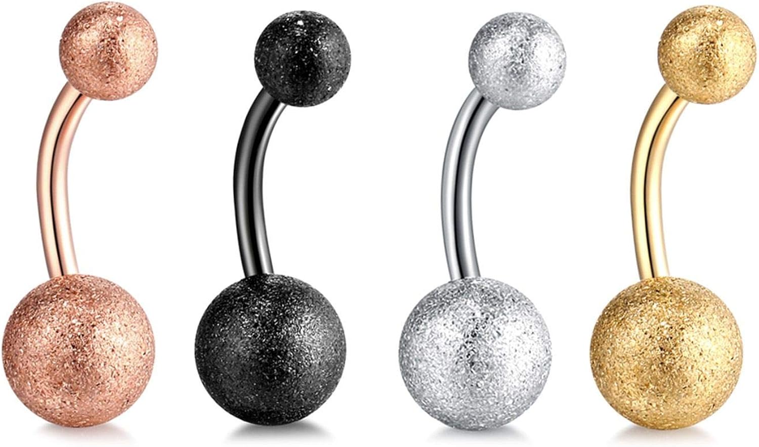 1 Pc Steel Belly Piercing Black Piercings 14g Rose Gold Navel Piercings