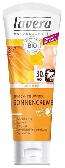 lavera Sonnencreme LSF 30 UV Schutz ? Mineralischer Sonnenschutz ? Wasserfest ? Schützt sofort ? Bio Pflanzenwirkstoffe ? Nat