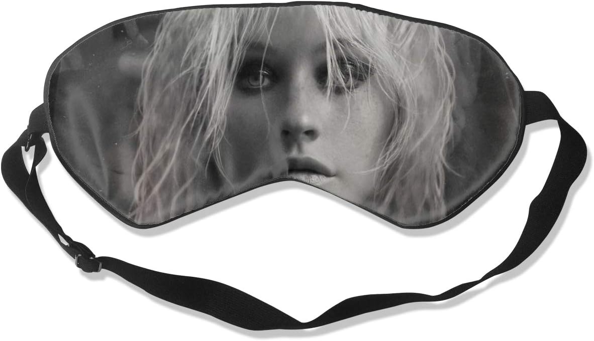 WushXiao Luanelson Christina Aguilera Fashion Personalized Sleep Eye Mask Soft Comfortable with Adjustable Head Strap Light Blocking Eye Cover