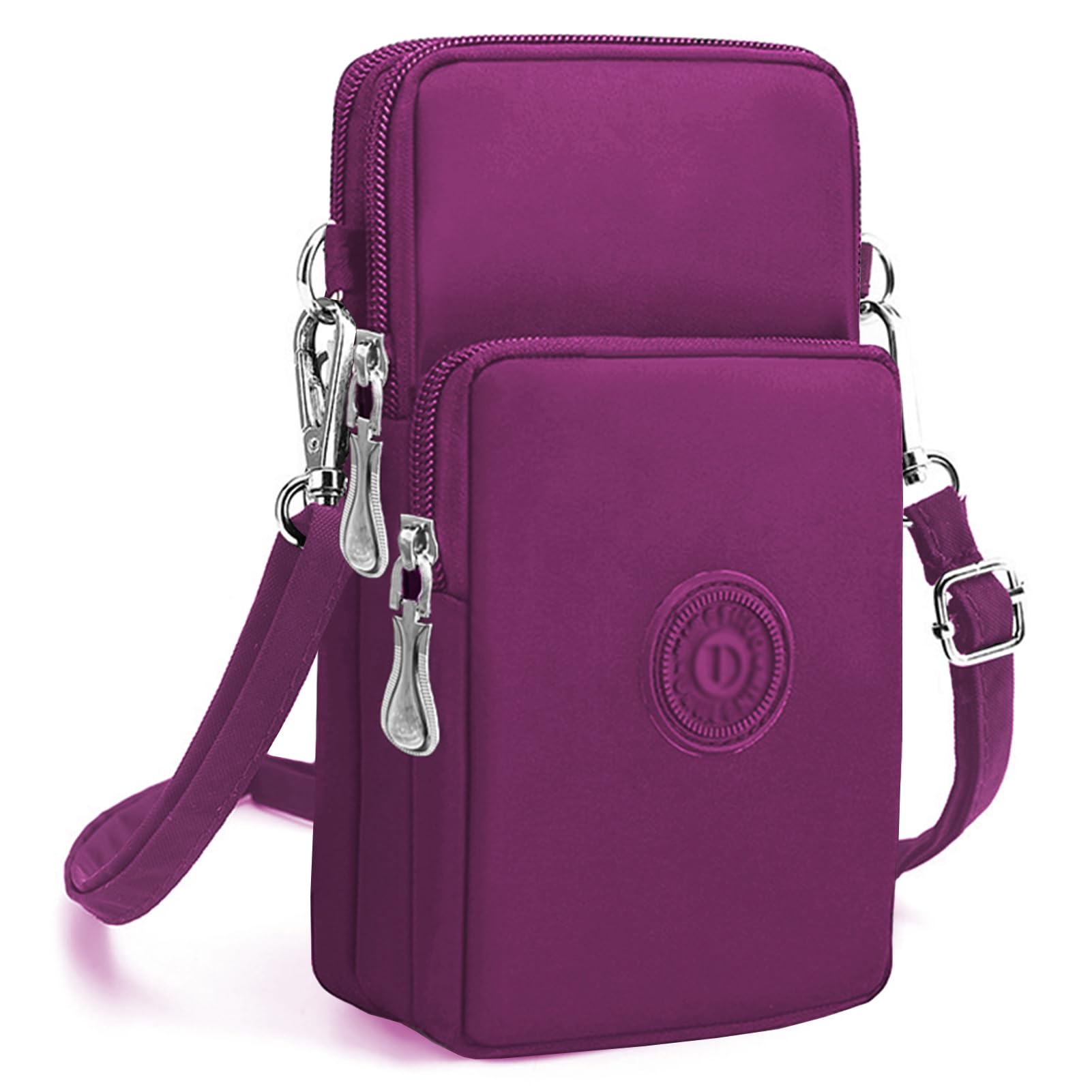 KXF Waterproof Nylon Crossbody Bag Purse Wrist Pouch Handbag Armband Case Crossbody Shoulder Bag Zipper Cellphone Purse for Women Durable Wallet Clutch with 3 Pockets Adjutable Strap