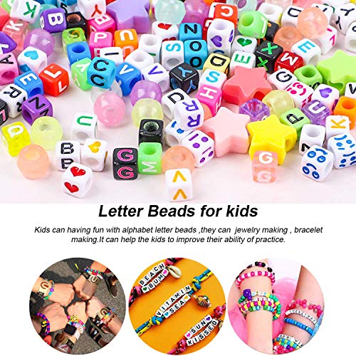 image for Farielyn-X 1200PCS Letter Beads 24 Types Acrylic Letter Beads with 2 R