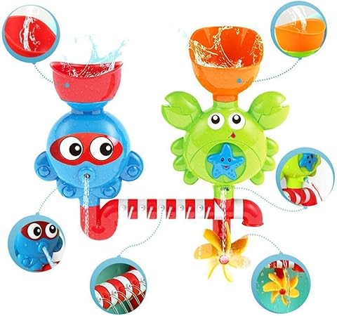 Amazon 滝の水駅風呂のおもちゃ バスタブのおもちゃ 2 スタッカブルカップ噴水水シャワー子供子供のための お風呂用おもちゃ おもちゃ