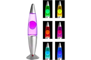 GORYEEFINE Updated 16Inch LED Non-Buble Safe DC Powered Motion Lamp，LED Liquid Motion Lamp with 7 Color Changing Night Lights for Kids Adults, Home Decor,Relaxing Lamp for Gift(Purple/Pink)