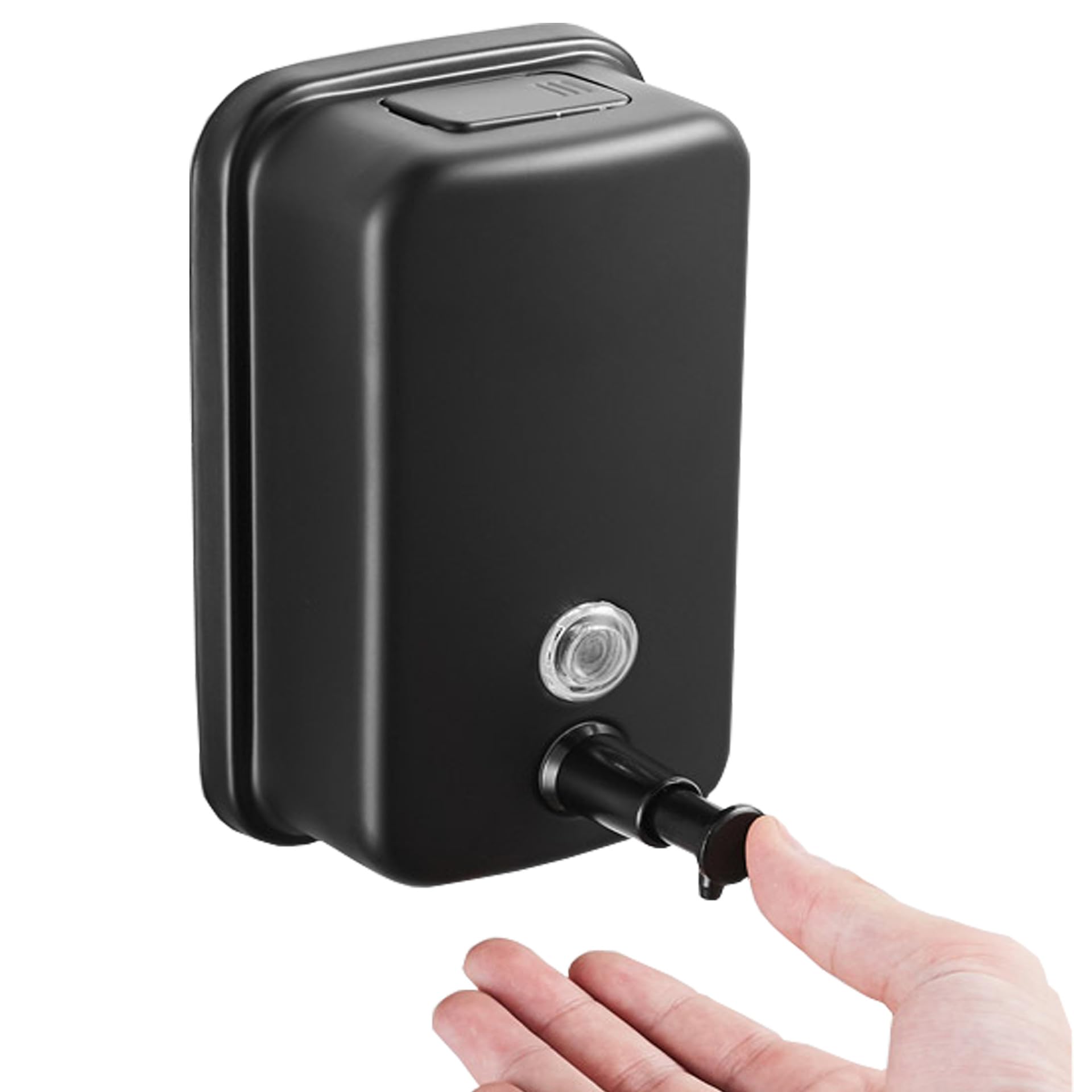 500ml Wall Mounted Soap Dispenser, Soap Dispenser for Bathroom and Kitchen Black Metal for Restaurant, Easy Wall Mount
