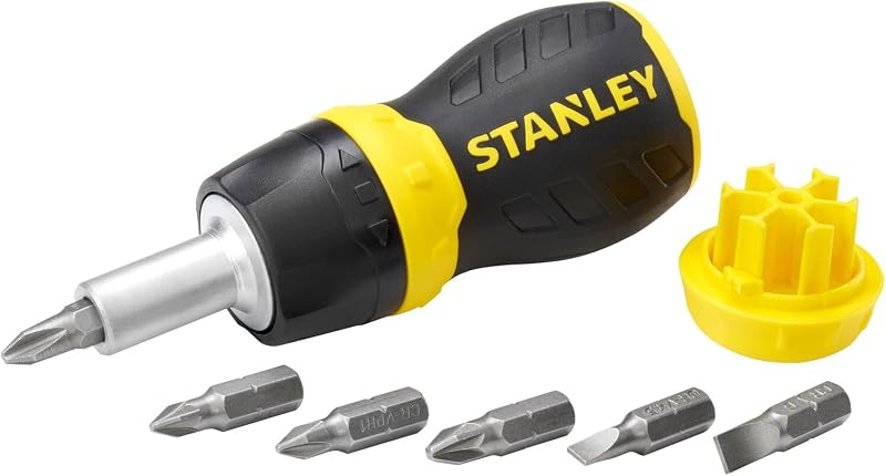 Stanley 066358 Multi-Bit Stubby Screwdriver Set with Magnetic Tips