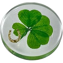 Real Four Leaf Clover Good Luck Pocket Token, Preserved, Preserved