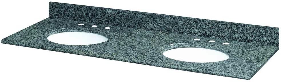 Pegasus 62829 61 Inch Width Granite Vanity Top With Double White