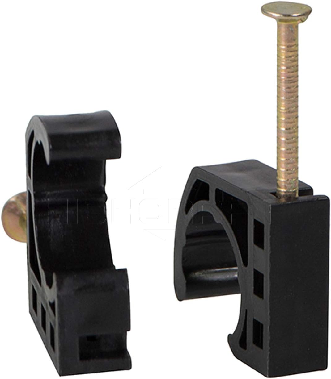 Highcraft ID234x50 Half Clamp J-Hook with Nail For Pex Tubing Pipe Support, 1/2 in, Black - - 