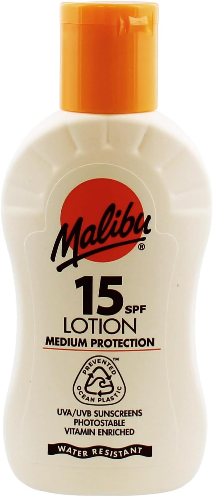 Malibu Sun SPF 15 Medium Protection Lotion 100ml Water Resistant Vitamin