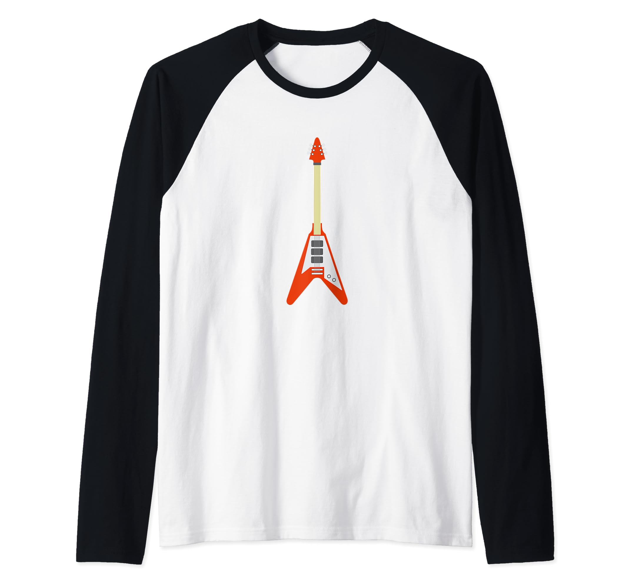Red electric guitar for guitarists Raglan Baseball Tee