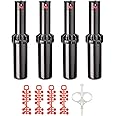 K Rain RPS75/K5 3/4" Gear Drive Rotor 5" Pop-Up | 22' - 51' Spray Distance, 40° - 360° Arc Spray Pattern with Full-Circle Gear Driven Rotor | Includes Install Kit (4 Pack)