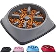 GORILLA GRIP Patent Pending Slow Feeder Dog Bowls, Interactive Puzzle Toy for Dogs and Cats Food Training, Keeps Pets Busy and Prevents Puppy Overeating, All Breeds, 100% BPA Free, 1 Cup, Gray