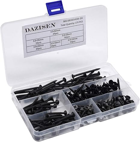 DAZISEN Juego de Tornillos - 170 Piezas Juego de Caja de ...