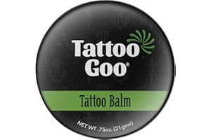 Tattoo Goo Original Aftercare Balm, Natural Tattoo Balm with Beeswax and Cocoa Butter, Soothing Ointment and Brightening Care, .75 oz; Packaging May Vary