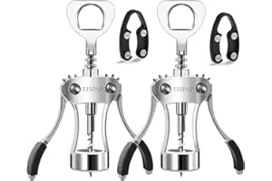 Powerful Wine Opener, Ergonomic Soft Touch Heavy Duty Manual Bottle Openers, Rust Resistant Zinc Alloy Winged Corkscrew, Easy