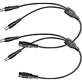 ANLINK 2PCS 1 to 2 Way DC Power Splitter Cable, 1 Female to 2 Male Connector, DC Plug 5.5mm x 2.1mm, 2-Way Power Splitter Cab