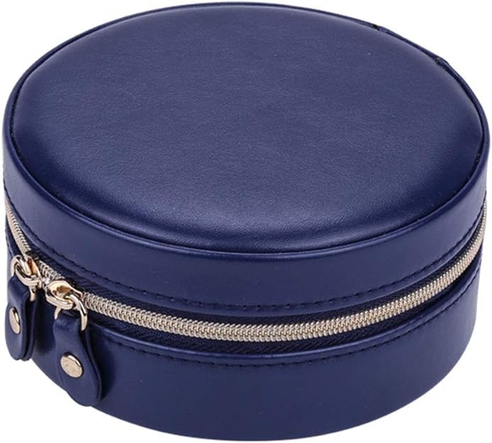 Small Round Jewelry Box Portable Travel Organiser Jewellery Storage