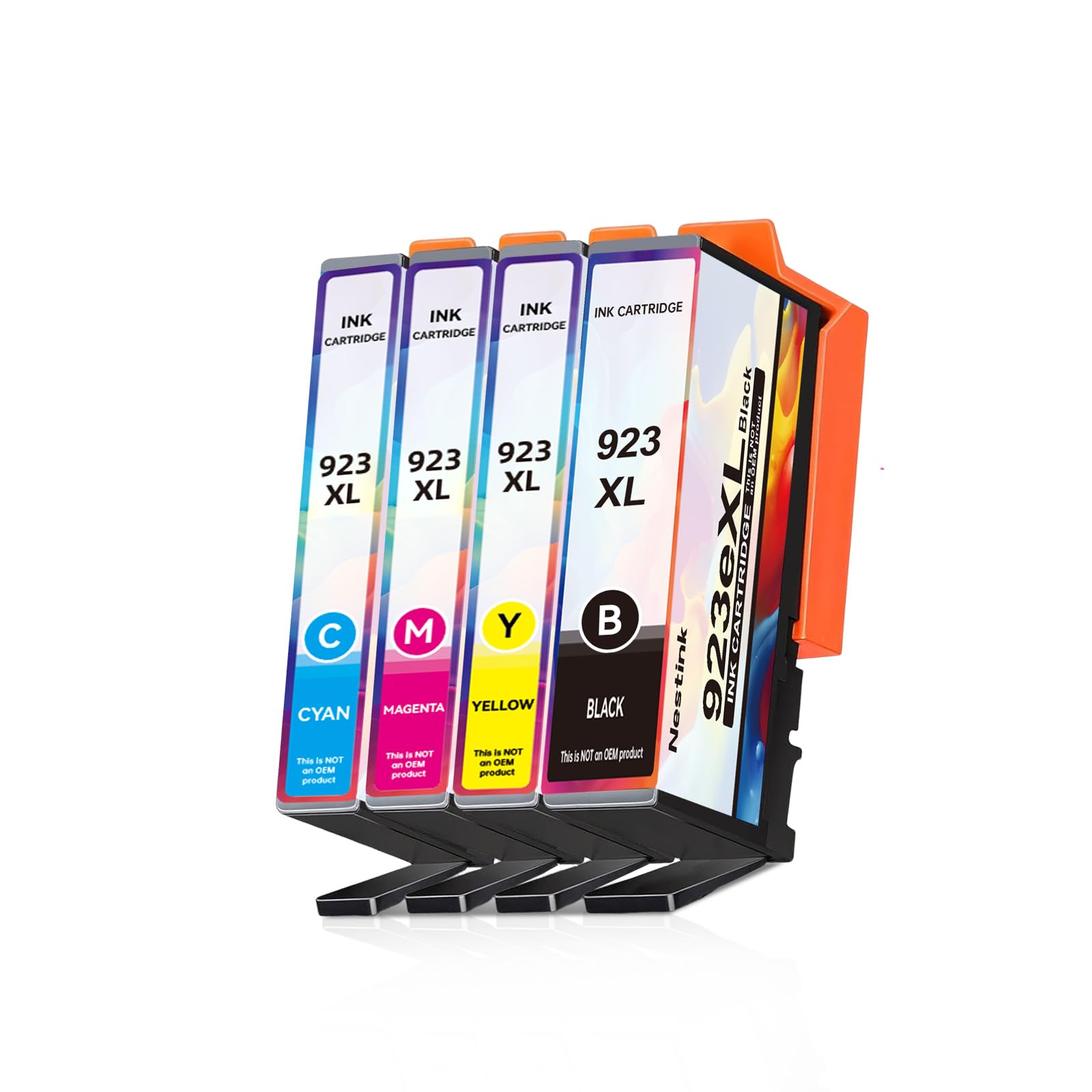 Photo 1 of 923 XL High Yield Ink Cartridges Combo Pack Replacement for HP 923 / 923e XL Ink Cartridges Work with for HP OfficeJet Pro 8120/8123/8130/8133 Printer (4 Pack BK/C/Y/M)