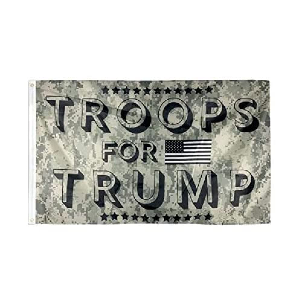 AZ FLAG - Troops For Trump Flag - 3x5 Ft - 100D Polyester Us President Trump Banner with Two Metal Grommets - Fade Resistant - Vivid Colors - 3' x 5' Feet - 150x90 Cm