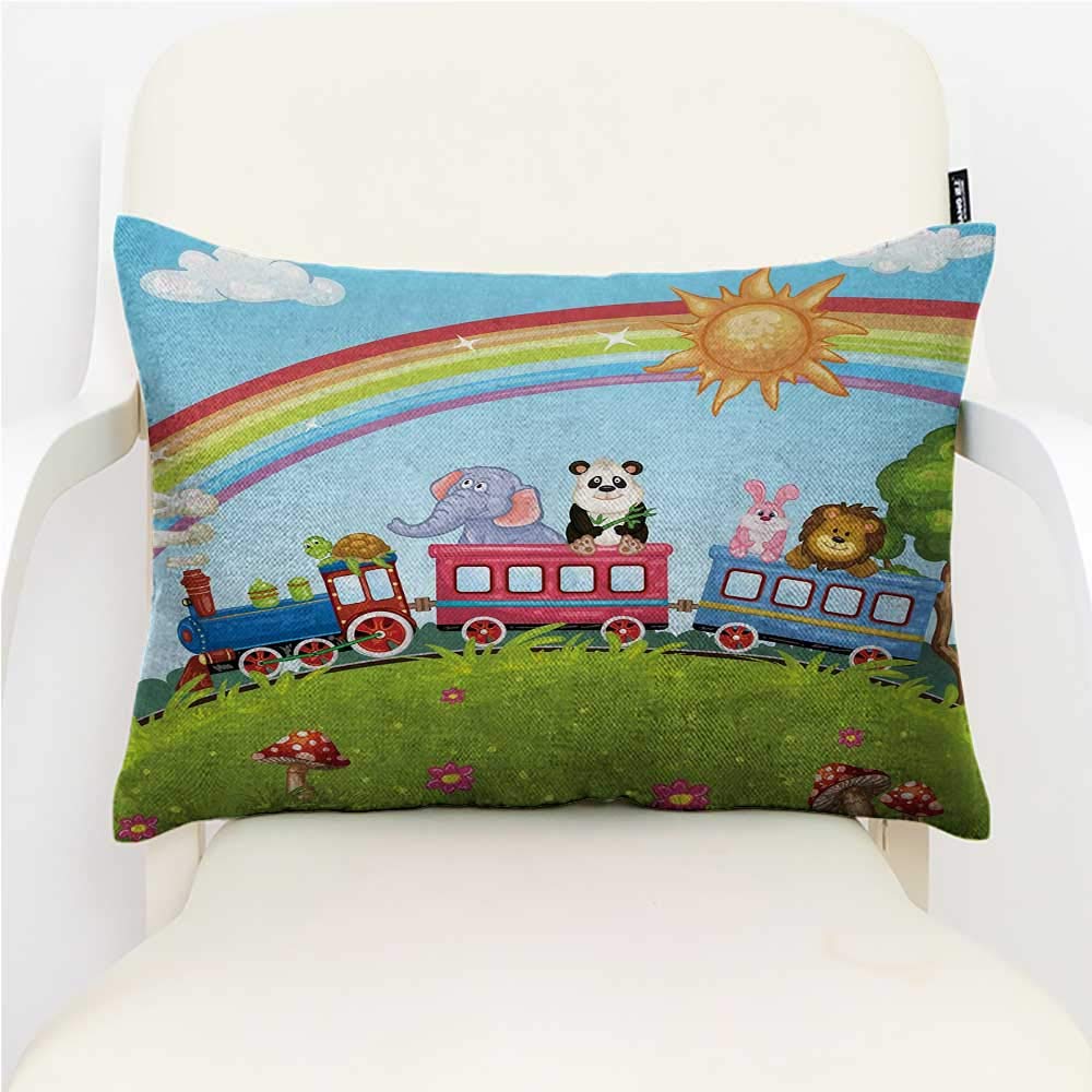 Anyangeight Zoo Throw Pillowcase Funny Cute Cartoon Style Animals