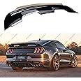 WheelX Wicker Bill Rear Spoiler Compatible with 2015-2023 Ford Mustang, GT500 GT350 Style Trunk Exterior Tail Deck Lid Wing Wickerbill Lip Splitter Man Gift (Glossy Black)