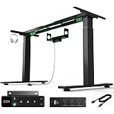 SIAGO Dual Motor Standing Desk Frame for Tops up to 75" - 280 lbs Capacity | 27.9"-47.5" Height Adjustable Desk Legs with 3 Memory Presets, Power Strip &amp; Cable Management Tray, Black Frame Only