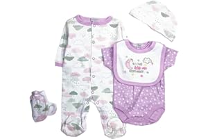 BABYFERE Reborn Baby Dolls Clothes Outfits 22 Inch Girl Clothing Accessories 5 Pcs Set for 20-23 Inch Newborn Reborn Dolls