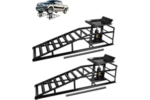 GarveeHome 2 Pack Heavy-Duty Hydraulic Car Ramps 5t 11000Lbs Capacity - Adjustable 9.3-14 Inch Height for Cars, SUVs, and Lig