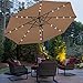 SUPER DEAL 10 ft Patio Umbrella LED Solar Power, with Tilt Adjustment and Crank Lift System, Perfect for Patio, Garden, Backyard, Deck, Poolside, and more (Solar LED - Tan)