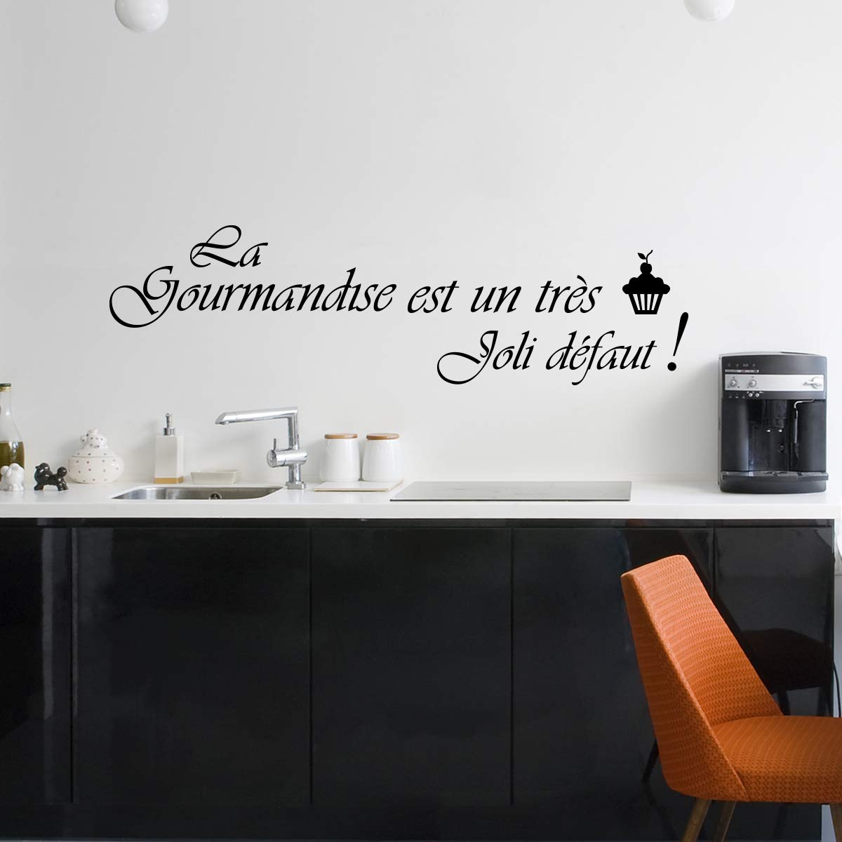 Ambiance-Live “La gourmandise est un très joli défaut” Sticker (French language) – Black