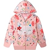 RETSUGO Girls Zip Up Hoodie Jacket Toddler Unicorn Rainbow Sweatshirt Kids Hooded Coat Casual Outerwear Size 2-7 Years