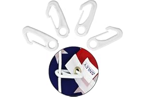 ANLEY 4 PCS Nylon Flag Pole Clip Snaps Hook, Anti-UV & Water Resistant FlagPole Attachment - Attach Flag to Flagpole with Rop