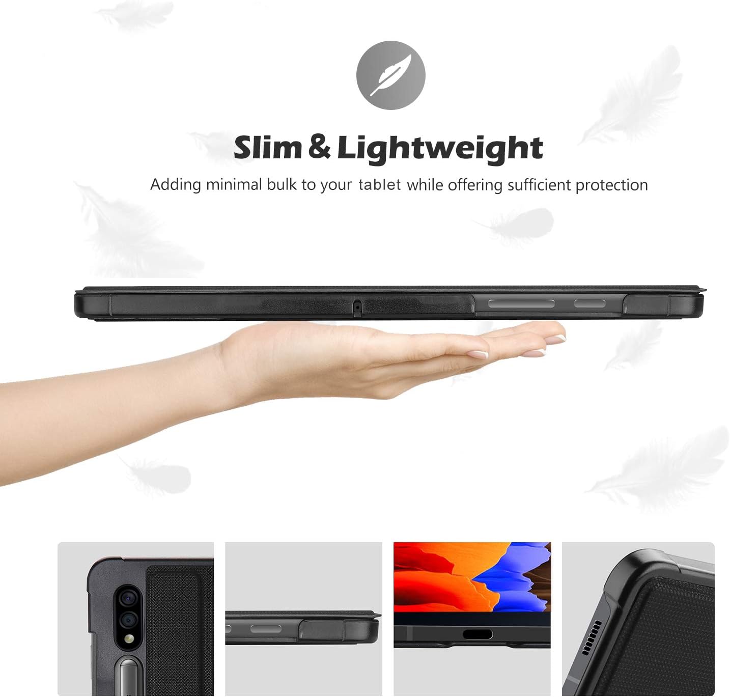 ProCase Case for Samsung Galaxy Tab S8 Plus 2022/ Tab S7 Fe 2021/ Tab S7 Plus 2020 with Pen Holder - Image 5