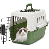 Athena Collection 18" Hard-Sided Travel Pet Carrier for Small Dogs and Cats | Front &amp; Top Door Access, Top Carry Handle, 4-Sided Ventilation, Secure Door, for Cats &amp; Small Dogs up to 10 lbs, Green