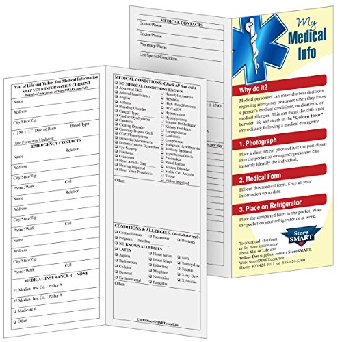StoreSMART Vial/File of Life Medical Info Pocket Back 10