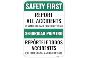 VENICOR 1PC Safety Sign, 14 x 10 Inches - Aluminum - Safety Decorations Posters For Workplace - Bilingual Spanish