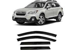 OLLTOZ 2015-2019 Tape-On Side Window Visor Deflectors Rain Guards for Subaru Outback Dark Tinted Protectors 2016 2017 2018