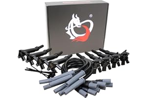 AIP Electronics Dragon FIRE Performance Power Pack Complete with Ignition Coils and Low Ohm Spark Plug Wires Compatible with 2010-2017 Ford F-150 SVT Raptor F-250 F-350 6.2L V8 OEM Fit Kit-1240