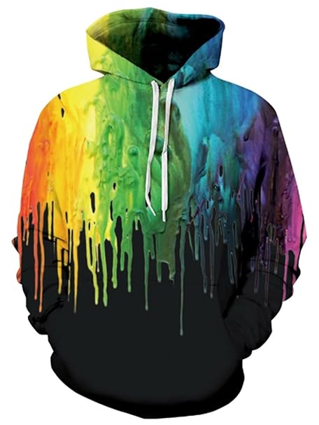 Loveternal Unisex 3D Grafik Print Kordel Tasche Pullover Hoodies Sweatshirt